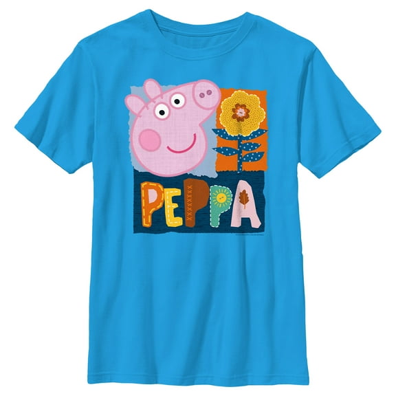Boy's Peppa Pig Spring Portrait  Graphic Tee Turquoise Large