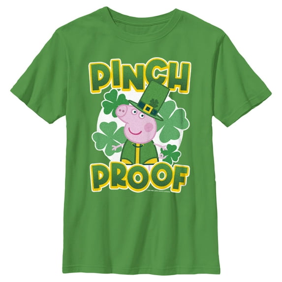 Boy's Peppa Pig St. Patrick's Day Just Here for the Shenanigans Graphic T-Shirt
