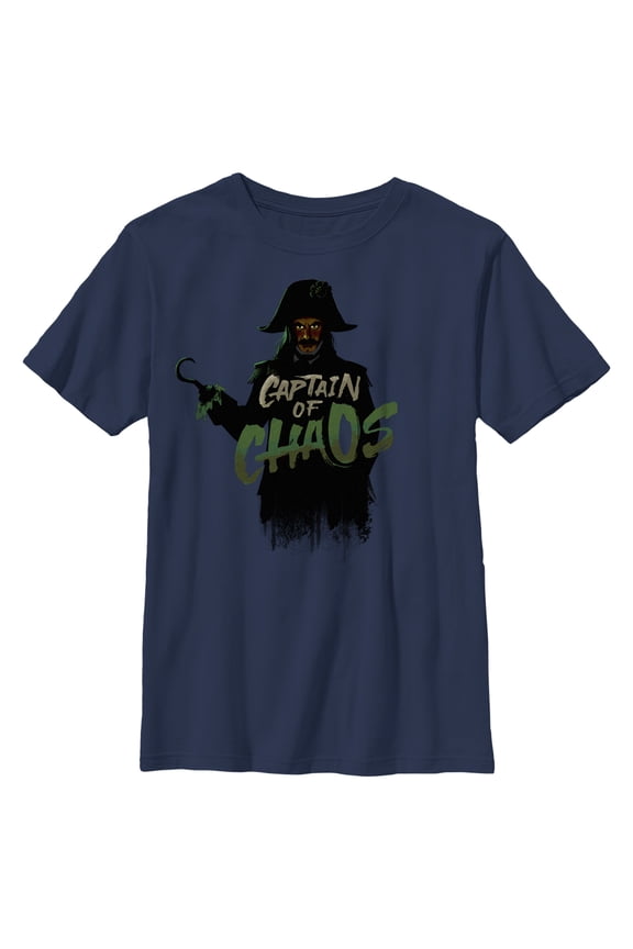 Boy's Peter Pan & Wendy Captain Hook Captain of Chaos Graphic Tee Navy Blue X Large