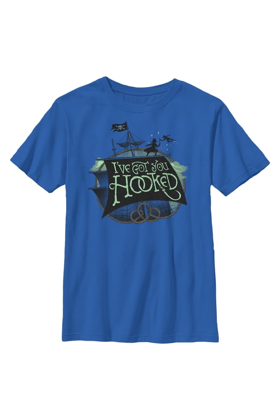 Boy's Peter Pan & Wendy I've Got You Hooked Graphic Tee Royal Blue Large