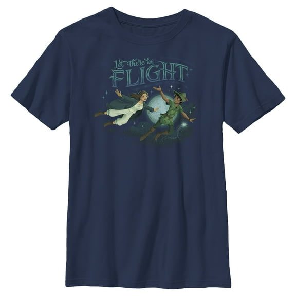 Boy's Peter Pan & Wendy Let There be Flight Graphic Tee Navy Blue Medium