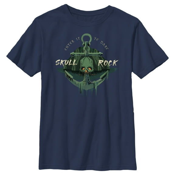 Boy's Peter Pan & Wendy Skull Rock Enter if ye Dare Graphic Tee Navy Blue X Small