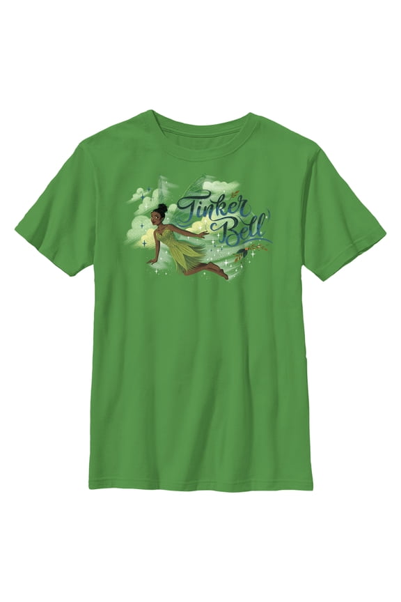 Boy's Peter Pan & Wendy Tinker Bell Portrait Graphic Tee Kelly Green Large