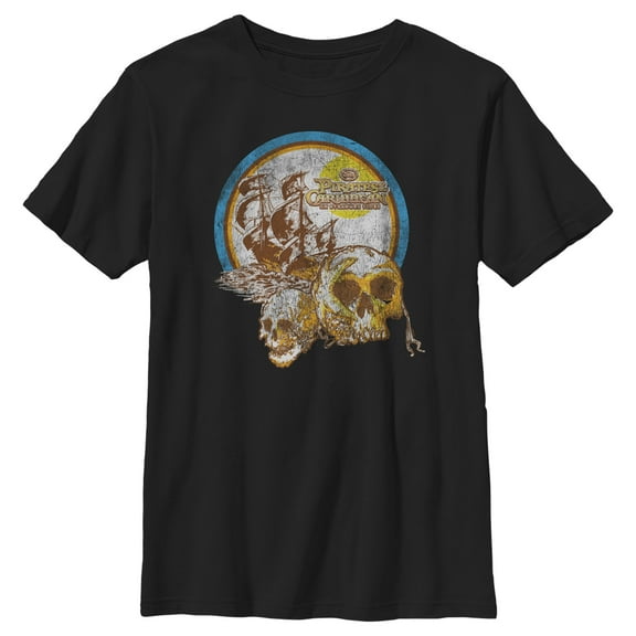 Boy's Pirates of the Caribbean: On Stranger Tides Distressed Skull Logo  Graphic Tee Black Medium