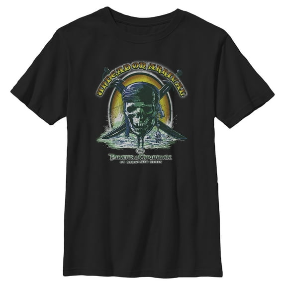 Boy's Pirates of the Caribbean: On Stranger Tides Undead on Arrival Skull Logo Graphic Tee Black Medium