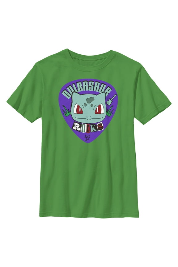 Boy's Pokemon Bulbasaur Rocks Graphic Tee Kelly Green X Small