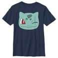 thumbnail image 1 of Boy's Pokemon Bulbasaur Wink Face Graphic Tee Navy Blue X Small, 1 of 4