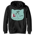 thumbnail image 1 of Boy's Pokemon Bulbasaur Wink Face  Pull Over Hoodie Black Large, 1 of 4