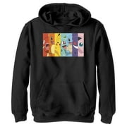 Boy's Pokemon Character Box-up Rainbow Pull Over Hoodie Black Small
