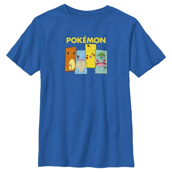 Boy's Pokemon Character Boxes Graphic Tee Royal Blue Medium