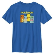 Boy's Pokemon Character Boxes Graphic Tee Royal Blue X Large