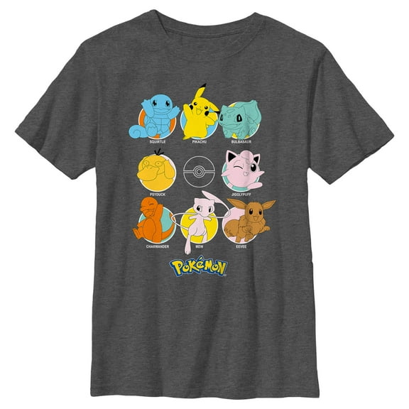 Boy's Pokemon Character Circles  Graphic T-Shirt