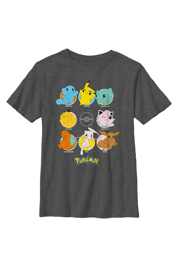 Boy's Pokemon Character Circles  Graphic T-Shirt