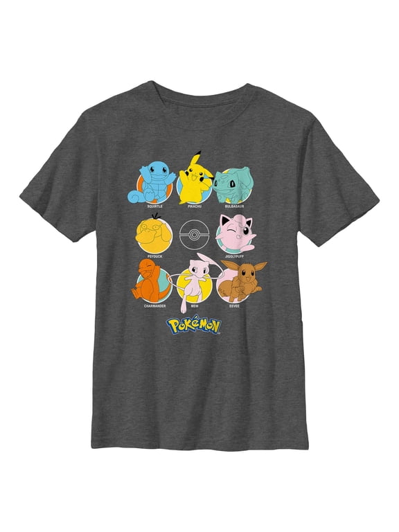 Boys' Husky Pokemon Character Circles Graphic T-Shirt