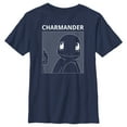 thumbnail image 1 of Boy's Pokemon Charmander Line Art  Graphic Tee Navy Blue Large, 1 of 4