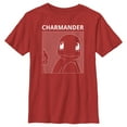 thumbnail image 1 of Boy's Pokemon Charmander Line Art  Graphic Tee Red X Large, 1 of 4
