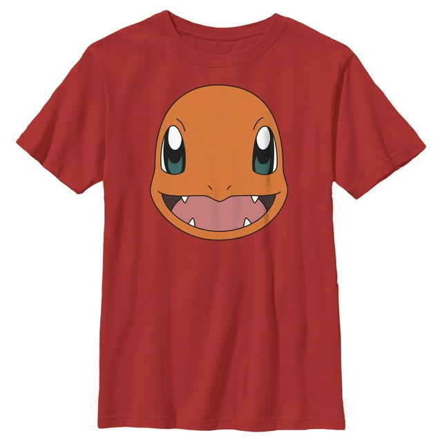 Boy's Pokemon Charmander Smile  Graphic Tee Red Small