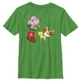 thumbnail image 1 of Boy's Pokemon Christmas Jigglypuff and Fennekin Stocking  Graphic Tee Kelly Green Large, 1 of 4
