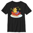 thumbnail image 1 of Boy's Pokemon Christmas Pikachu Sleigh  Graphic Tee Black Medium, 1 of 5