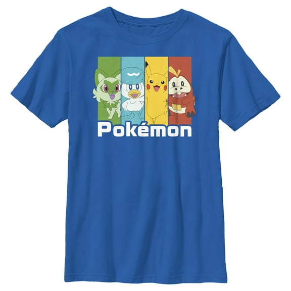 Boy's Pokemon Colorful Friends Graphic Tee Royal Blue Large