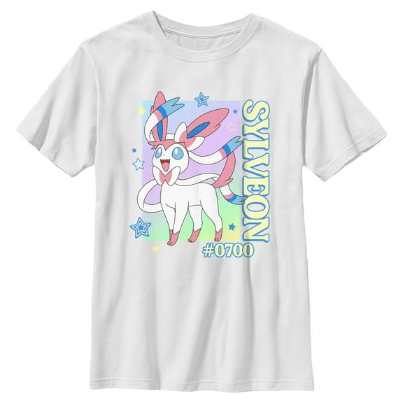 Boy's Pokemon Colorful Sylveon Stars  Graphic T-Shirt