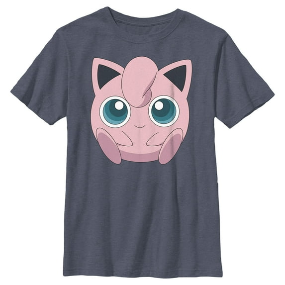 Boy's Pokemon Cute Jigglypuff Graphic Tee Navy Blue Heather Large