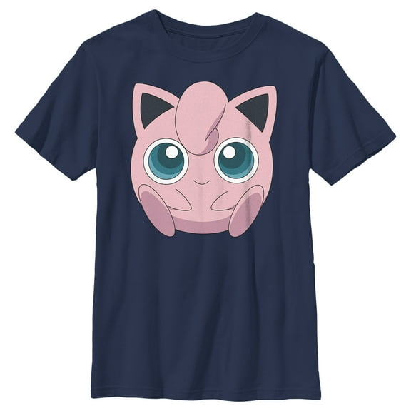 Boy's Pokemon Cute Jigglypuff Graphic Tee Navy Blue Large