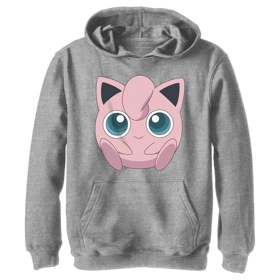 Boy's Pokemon Cute Jigglypuff Pull Over Hoodie Athletic Heather Medium