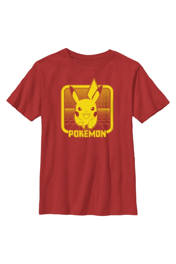 Boy's Pokemon Digital Pikachu  Graphic Tee Red Large