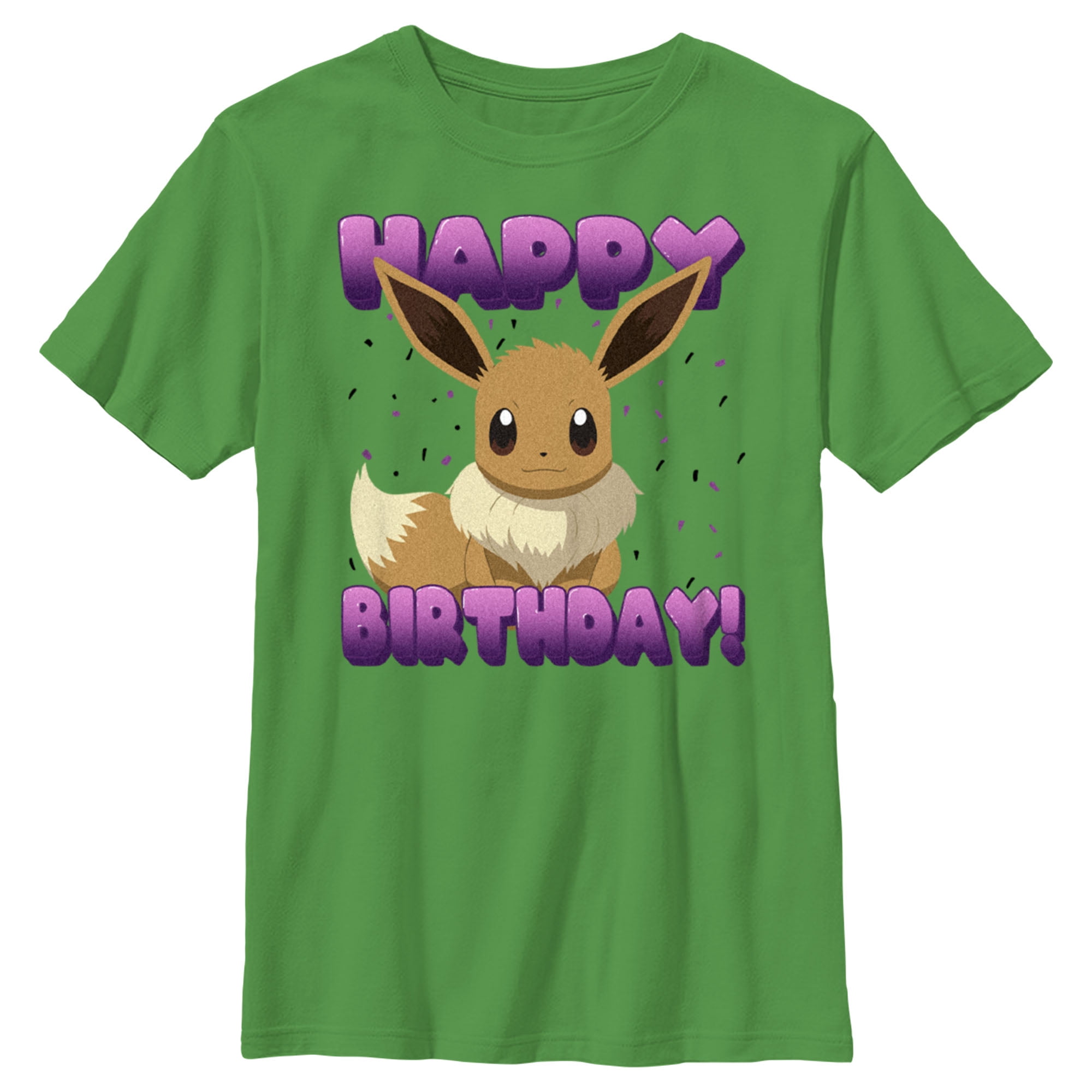Boy’s Pokemon Eevee Happy Birthday Graphic Tee Kelly Green Large