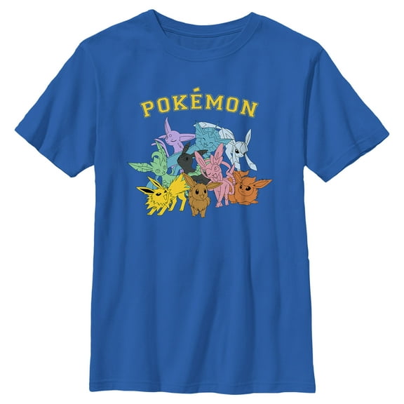 Boy's Pokemon Eeveelutions Graphic Tee Royal Blue Large