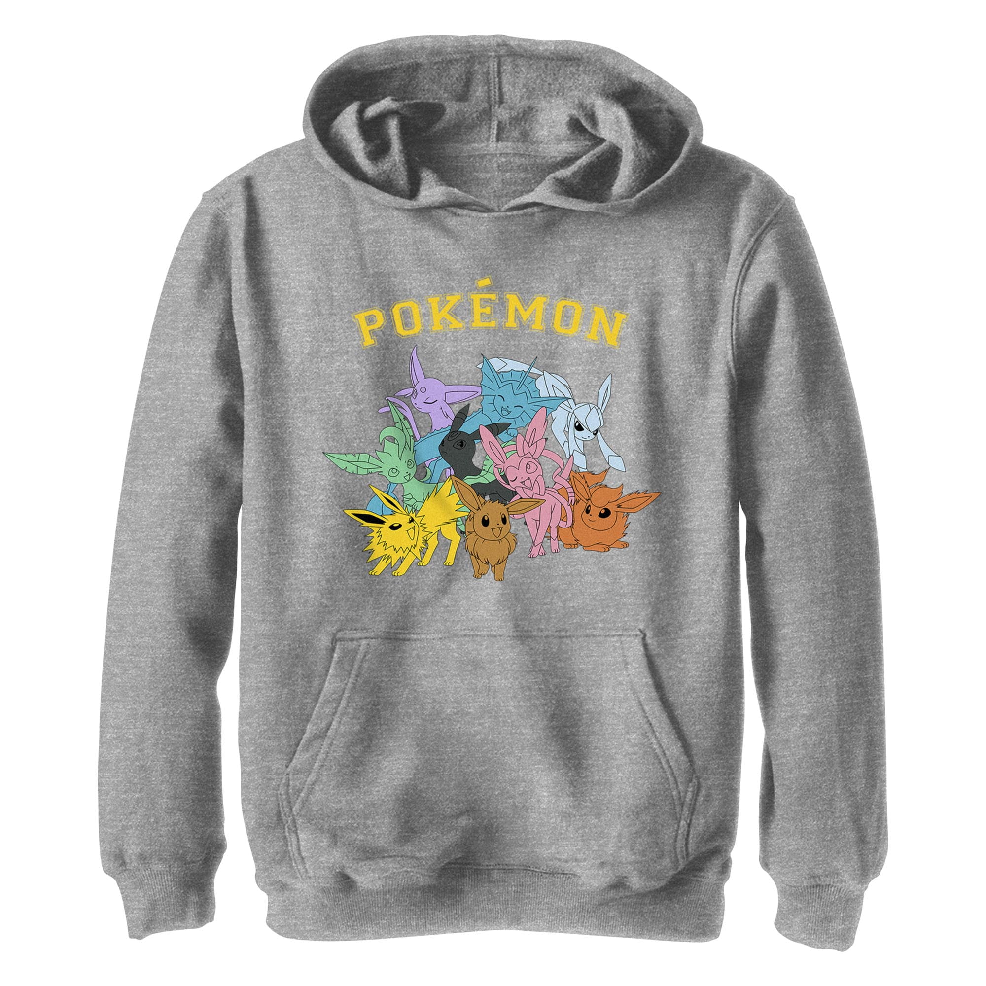 Boy's Pokemon Eeveelutions Pull Over Hoodie Athletic Heather
