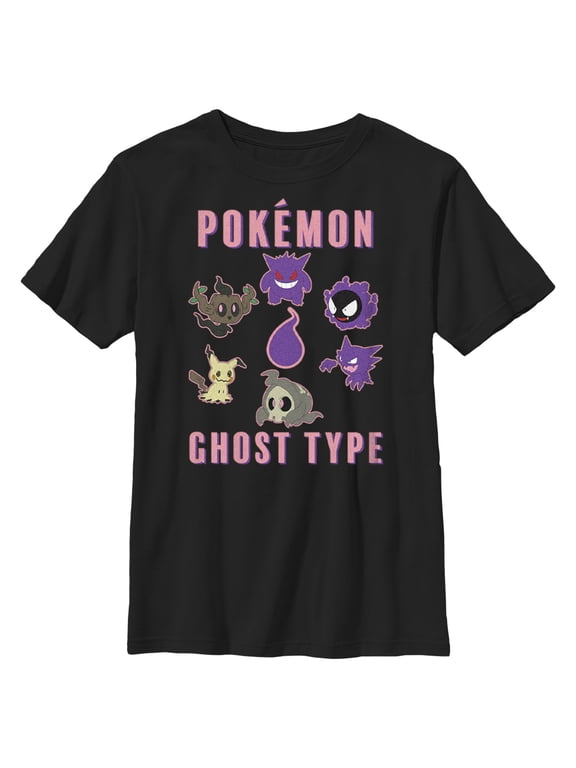 Boy's Pokemon Ghost Type Group Graphic Tee Black Large