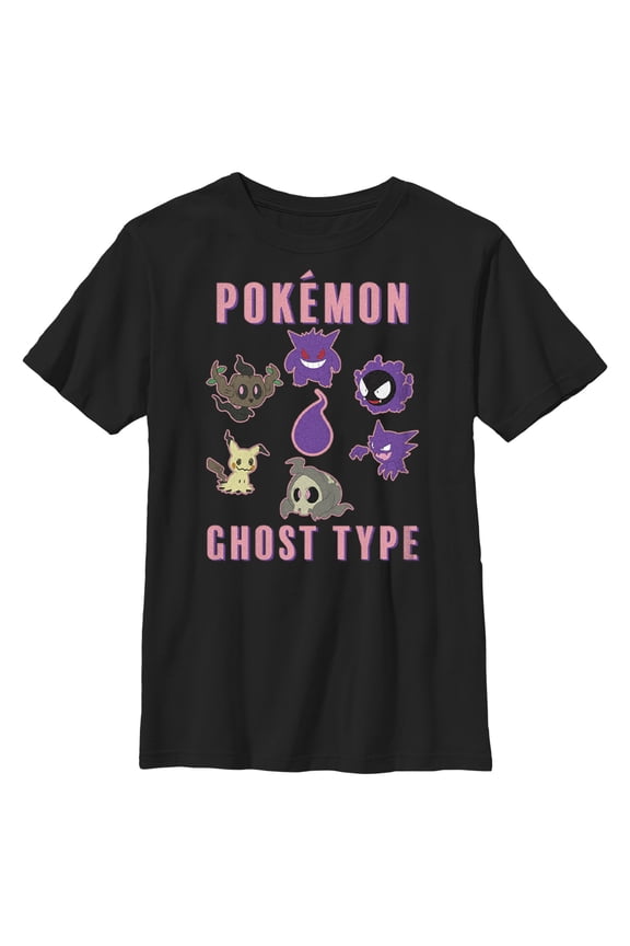 Boy's Pokemon Ghost Type Group Graphic Tee Black X Small