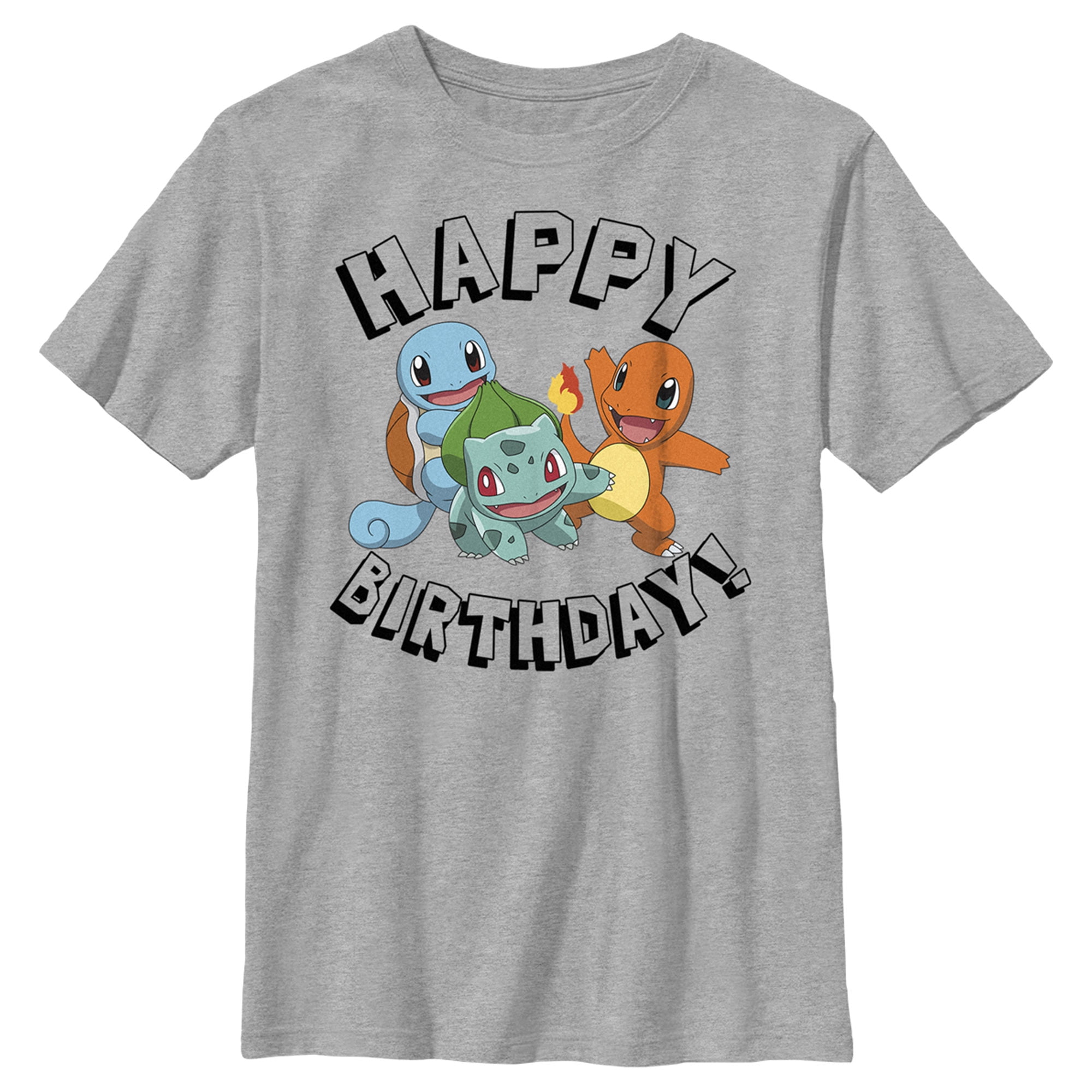 Boy s Pokemon My Kind of Party Happy Birthday Graphic Tee Navy Blue Small Walmart