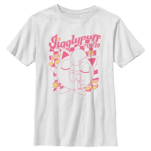 Boy's Pokemon Jigglypuff Retro Music  Graphic T-Shirt