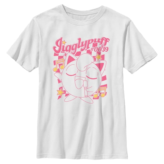 Boy's Pokemon Jigglypuff Retro Music Graphic T-Shirt