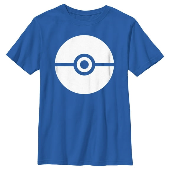 Boy's Pokemon Large Poke Ball  Graphic Tee Royal Blue X Large