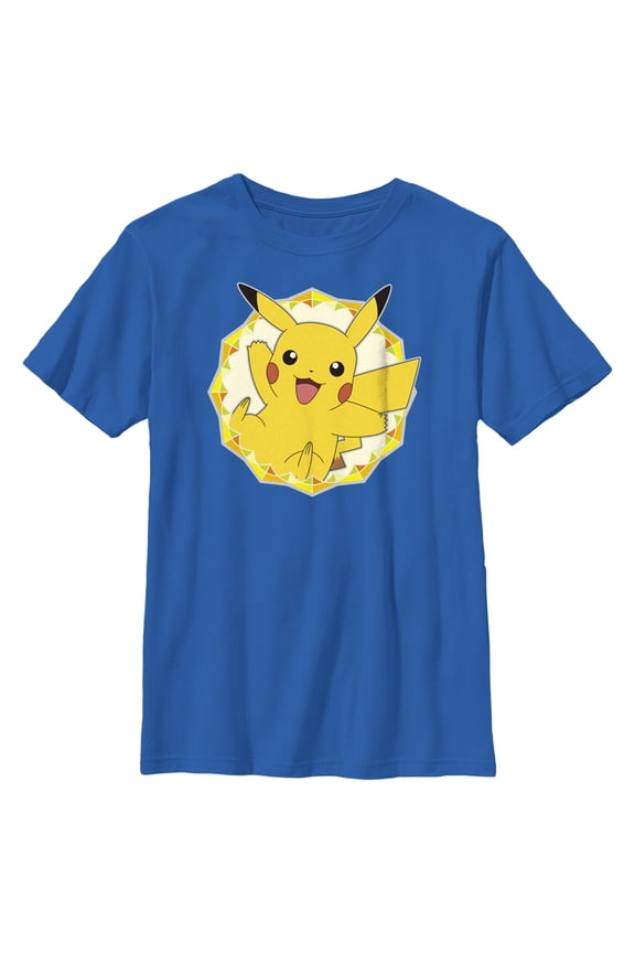 Boy's Pokemon Pikachu Circle  Graphic Tee Royal Blue Medium