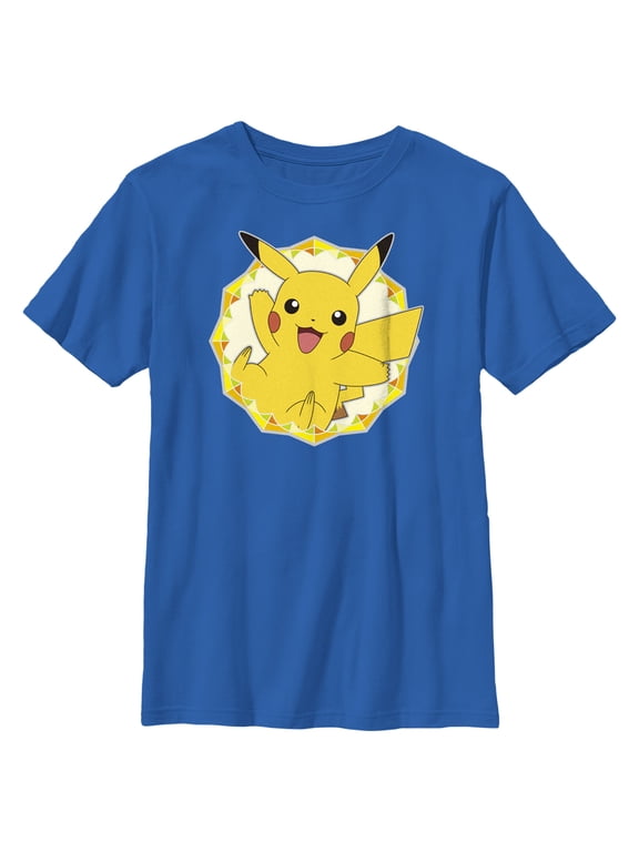 Boy's Pokemon Pikachu Circle Graphic Tee Royal Blue Small