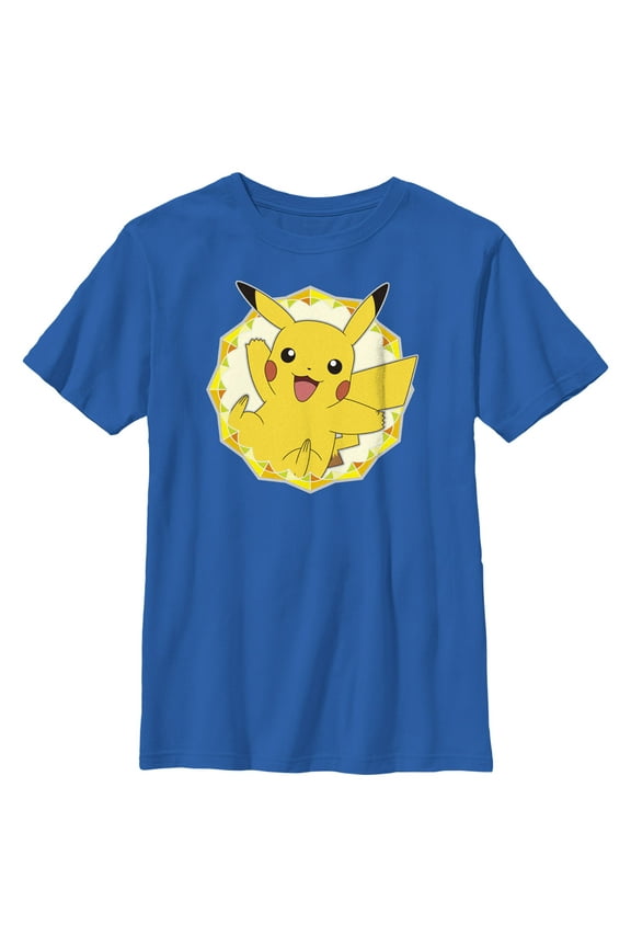 Boy's Pokemon Pikachu Circle Graphic Tee Royal Blue Small