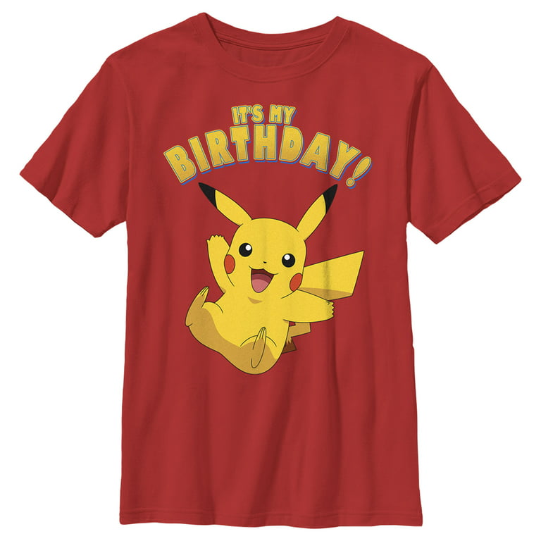 Pokemon Pikachu Long Sleeve Boys T Shirt Red Size M-XL
