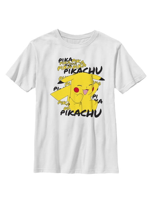 Boy's Pokemon Pikachu Laughing Graphic Tee White X Large