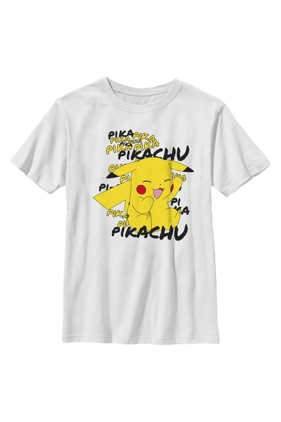 Boy's Pokemon Pikachu Laughing Graphic Tee White X Small