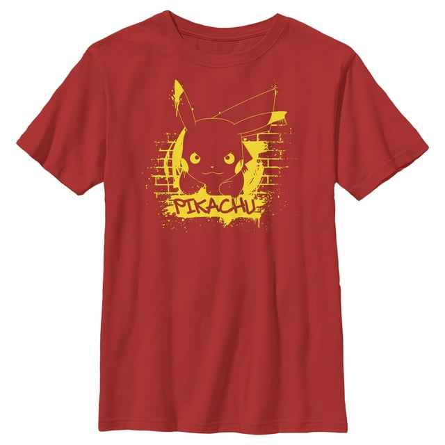 Boy's Pokemon Pikachu Mural  Graphic Tee Red Small