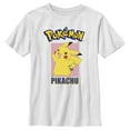 thumbnail image 1 of Boy's Pokemon Pikachu Portrait Graphic Tee White Large, 1 of 4