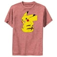 thumbnail image 1 of Boy's Pokemon Pikachu Sitting Portrait  Performance Graphic Tee Red Heather Large, 1 of 4