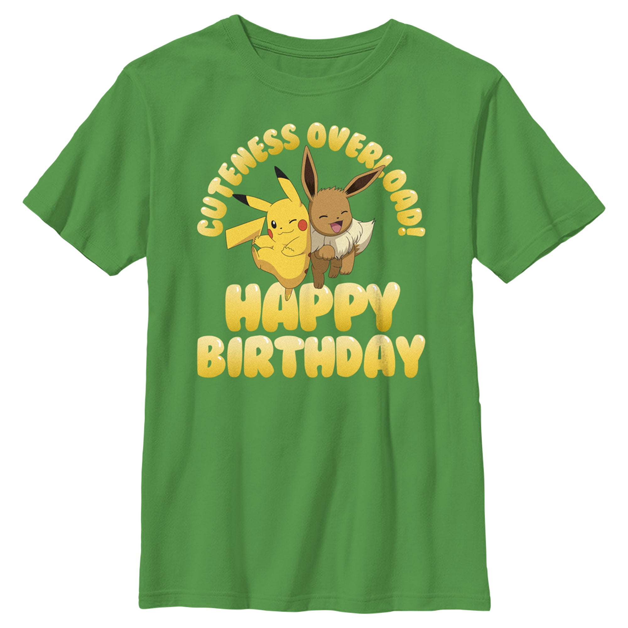 https://i5.walmartimages.com/seo/Boy-s-Pokemon-Pikachu-and-Eevee-Cuteness-Overload-Happy-Birthday-Graphic-Tee-Kelly-Green-Large_54f33218-9280-461b-8df1-2641e3abfae8.639c63974e35ce16889ee3dc3d927a46.jpeg