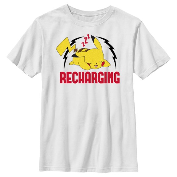 Boy's Pokemon Recharging Pikachu Graphic Tee White Small