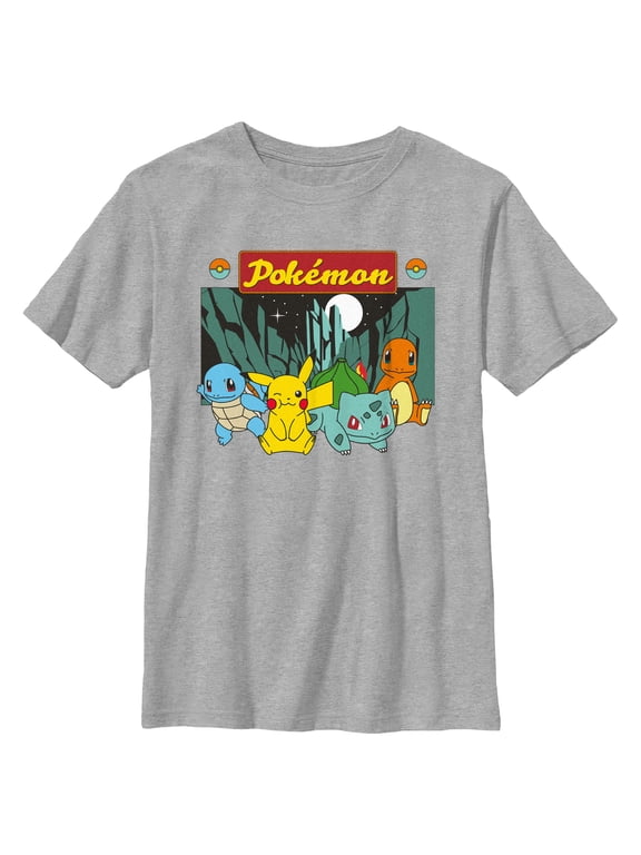 Boy's Pokemon Starters Portrait Graphic T-Shirt
